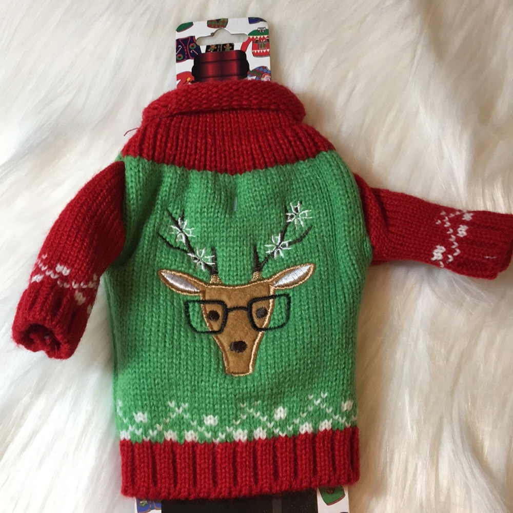 Wine Bottle Reindeer Knit “UGLY SWEATER” - NWT